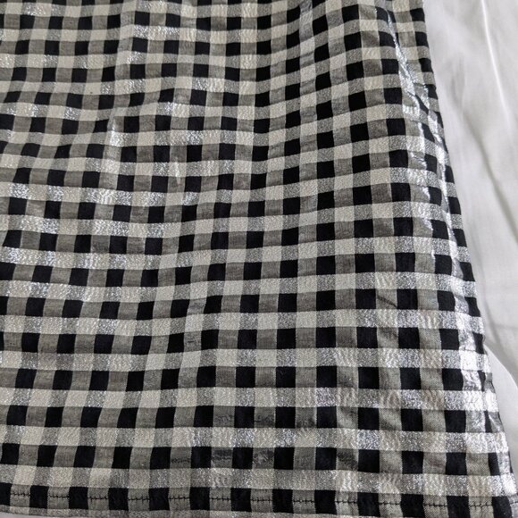 J. Crew Top Women's Medium Silver Black Lurex Sleeveless Metallic Ruffle NWT - Picture 10 of 15